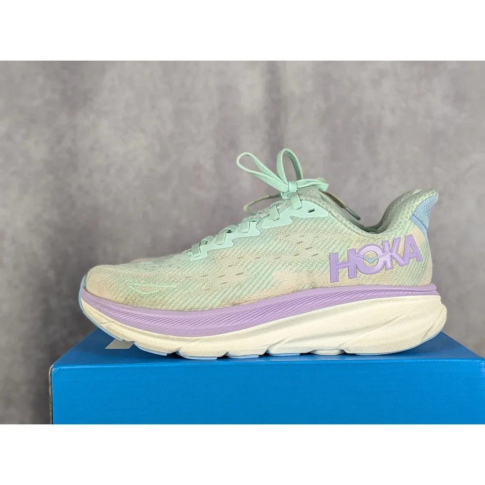 Hoka Clifton 9 Womens Running Shoes Sea Glass Orchid‎ Mauve Size 7.5B